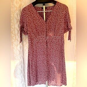 Express Mauve Pink polka dot dress